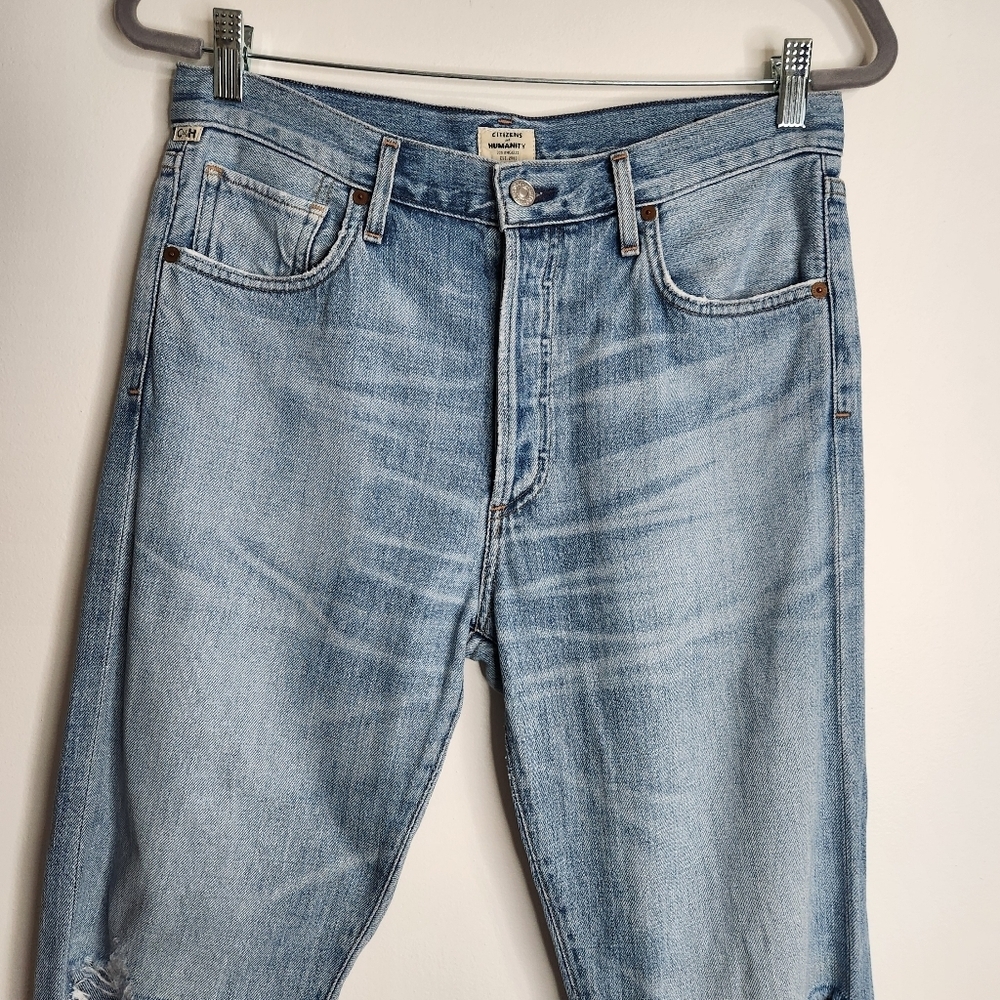 Citizens Of Humanity Torn Wash Liya High Rise Classic Fit Crop Jeans Size 28 - Picture 4 of 14